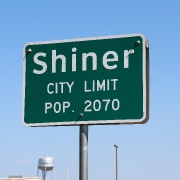 Shiner Texas City Limit Sign